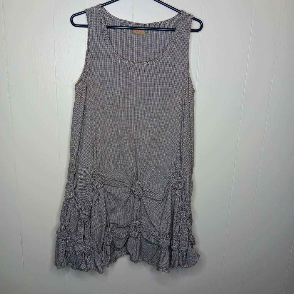 Tulip Matilda Tunic Dress Womens Size XS Black White Houndstooth Sleeveless